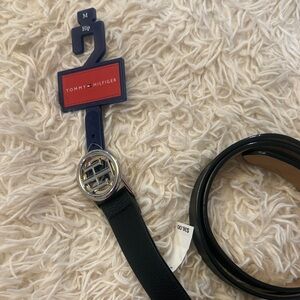 Tommy Hilfiger Black Belt with Silver Buckle